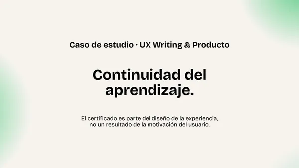 Continuidad del aprendizaje.